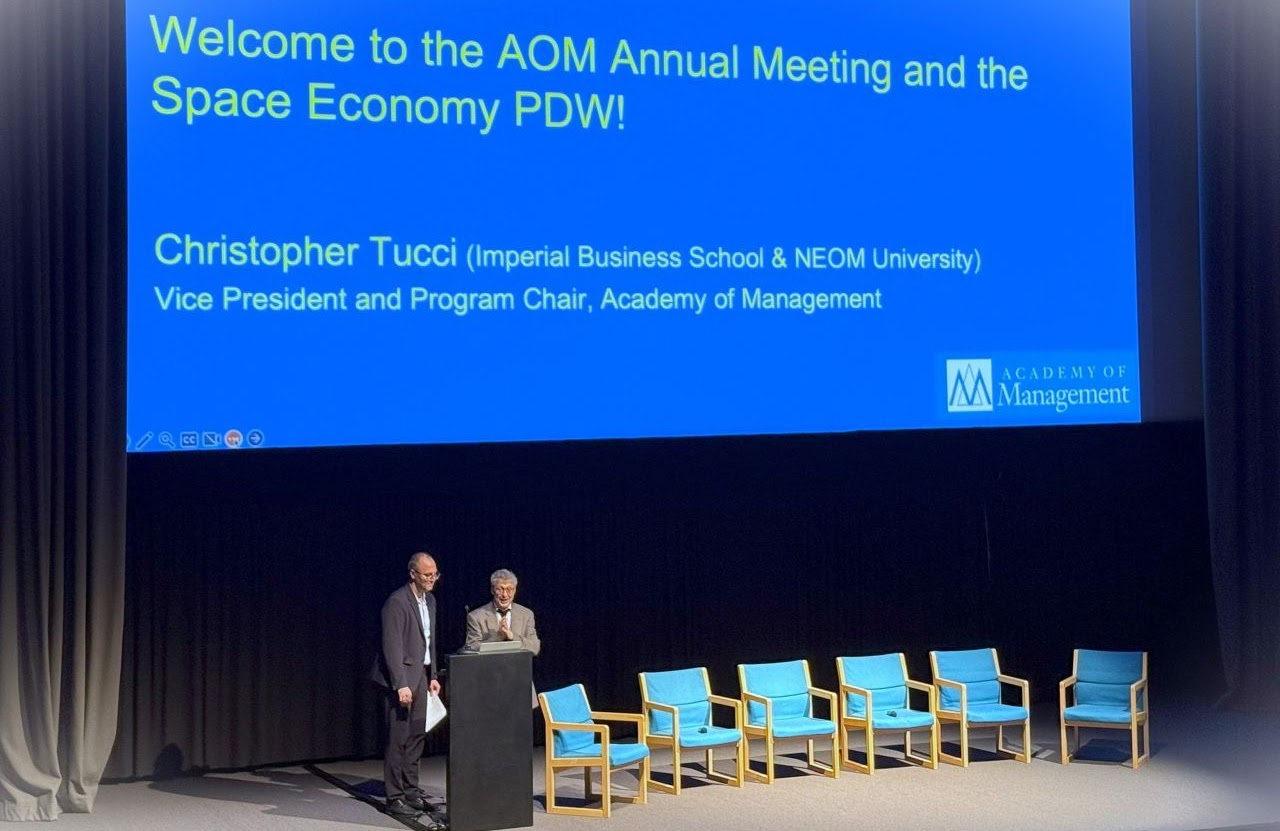Welcome to the AOM Annual Meeting and the Space Economy PDW — Prof. Christopher Tucci, Vice President and Program Chair, Academy of Management